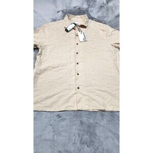 The Commons Men's Large Beige Linen/Rayon Camp Collar‎ Shirt NWT